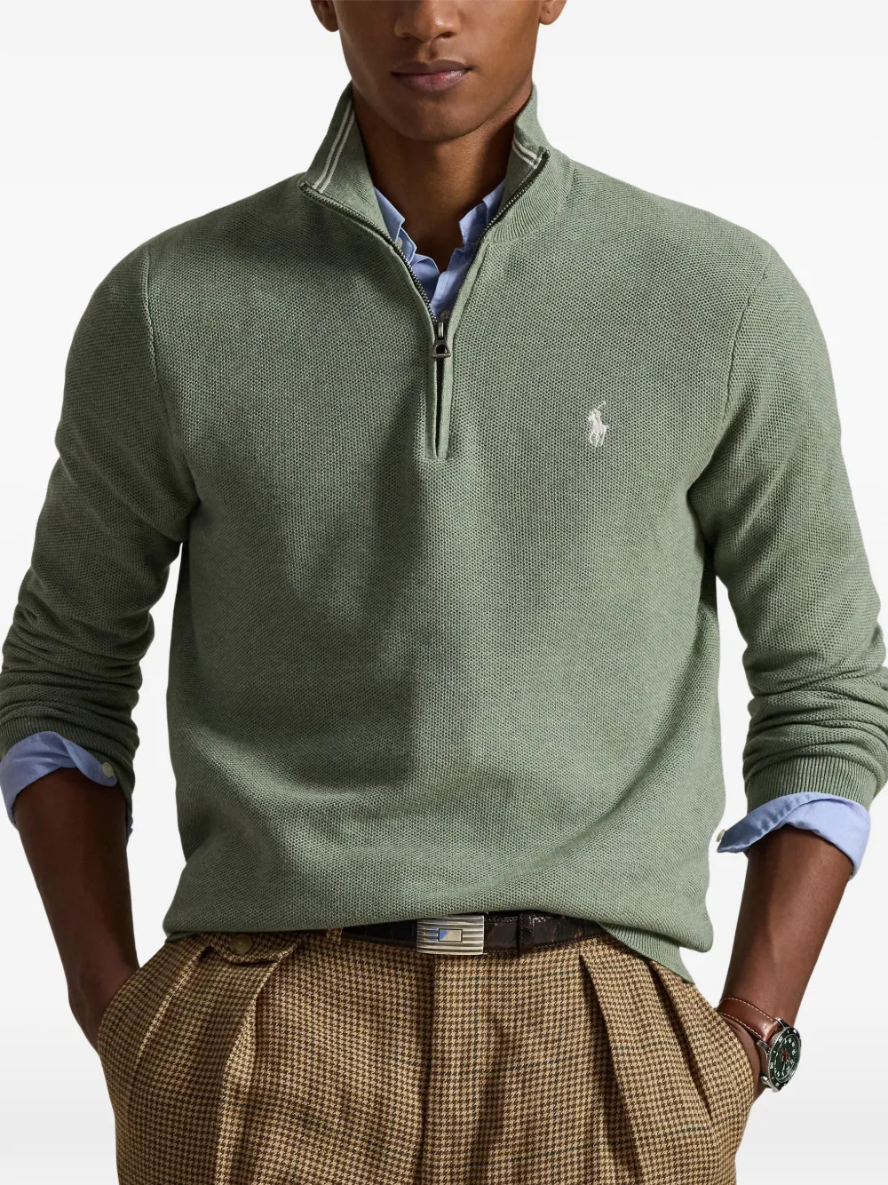 Polo Ralph Lauren Trui met halve rits en lange mouwen Groen
