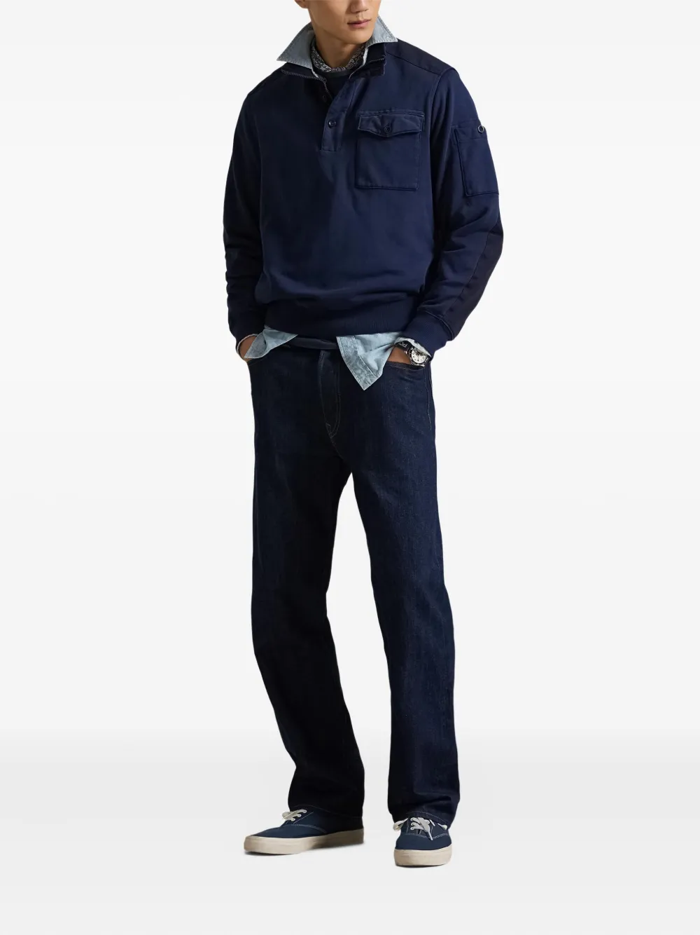 Polo Ralph Lauren Sweater met opstaande kraag Blauw