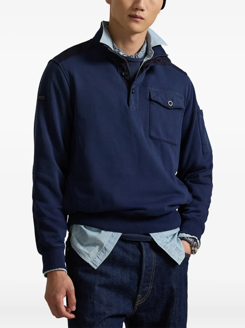 Polo Ralph Lauren Sweater met opstaande kraag Blauw