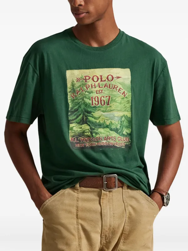 Polo Ralph Lauren graphic-print T-shirt | Green | FARFETCH JO