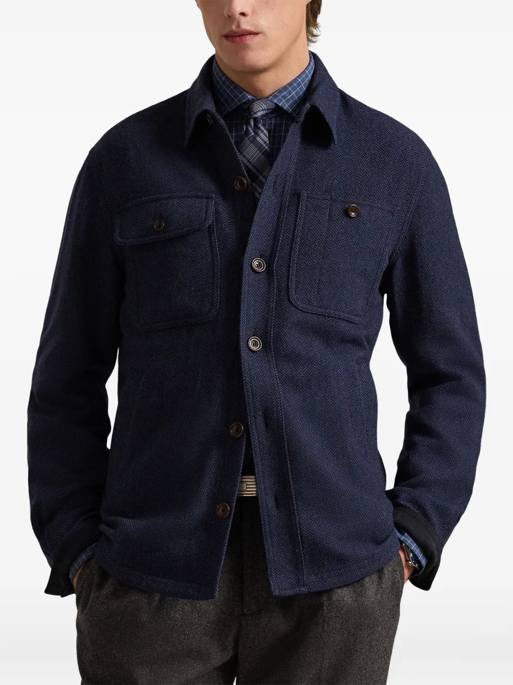 Polo Ralph Lauren Jack met visgraatpatroon Blauw