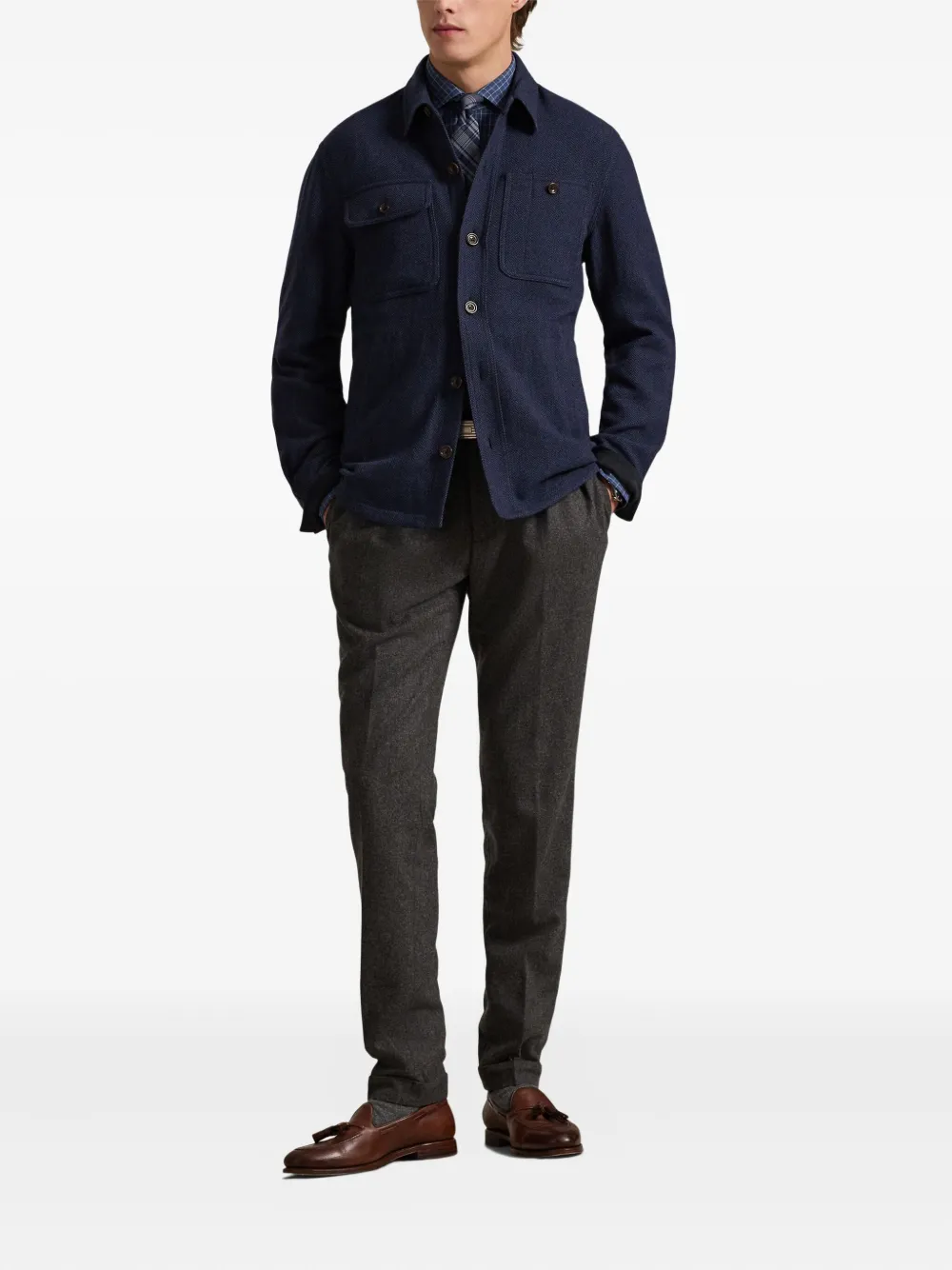 Polo Ralph Lauren Jack met visgraatpatroon Blauw