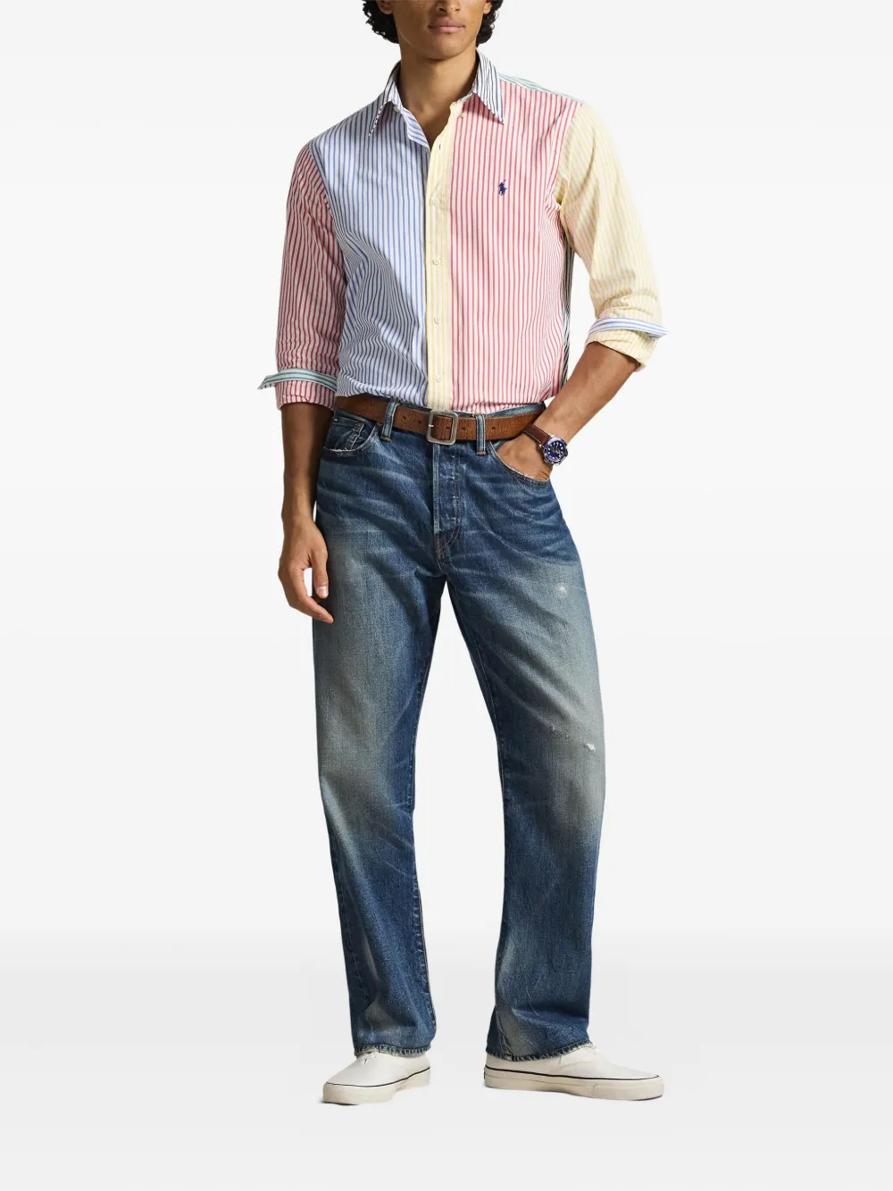 Polo Ralph Lauren camisa con botones y rayas estampadas | Image 2