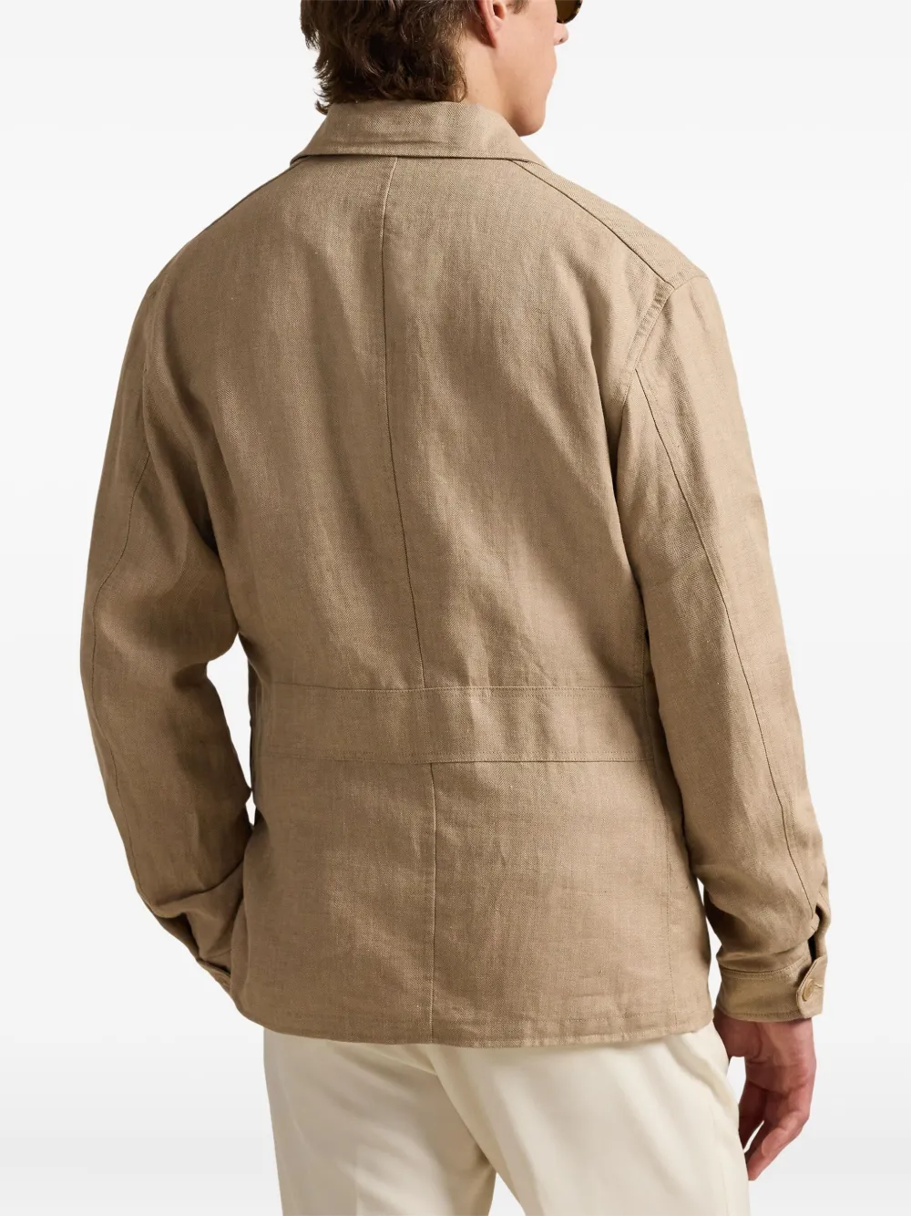 Polo Ralph Lauren Jack met visgraatpatroon en zak Beige