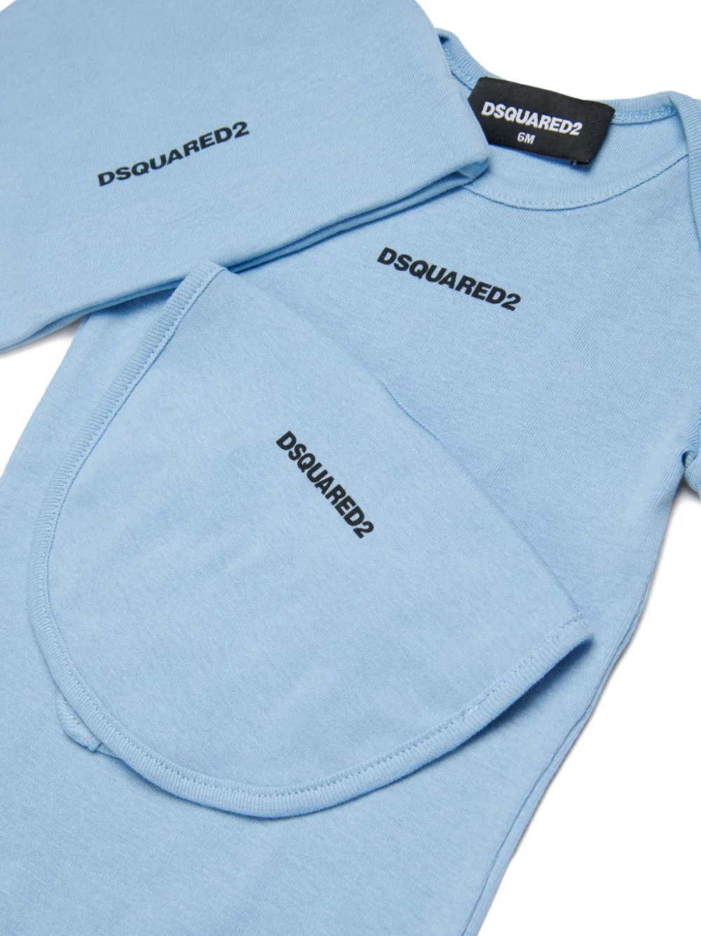 Dsquared2 Ribbed Branded Birth Set In Blue