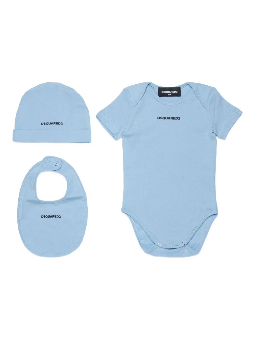 DSQUARED2 KIDS Geripptes Geburtsset mit Logo - Blau