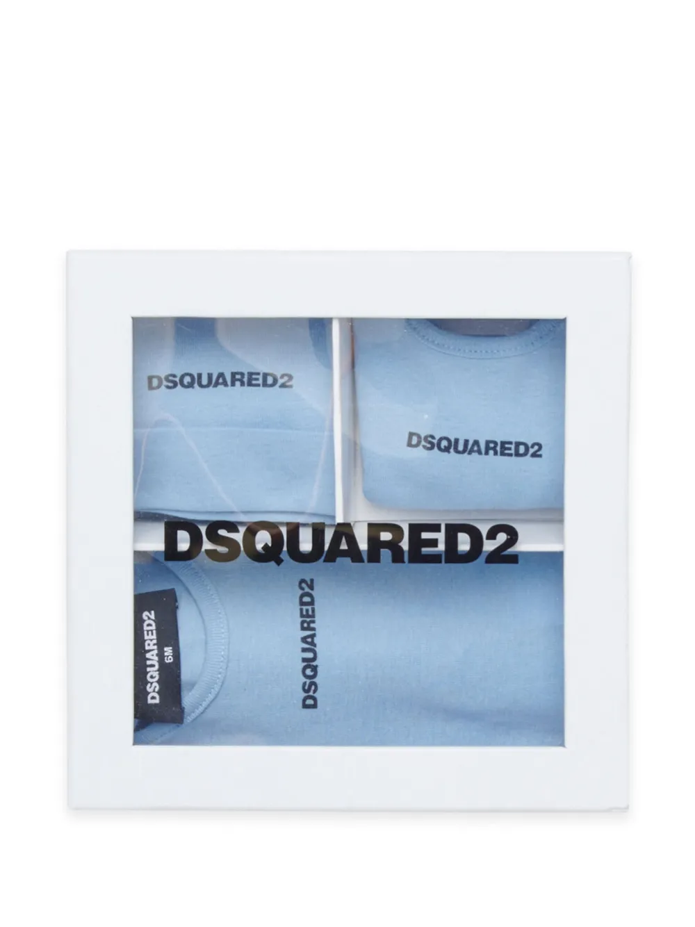 Dsquared2 Ribbed Branded Birth Set In Blue