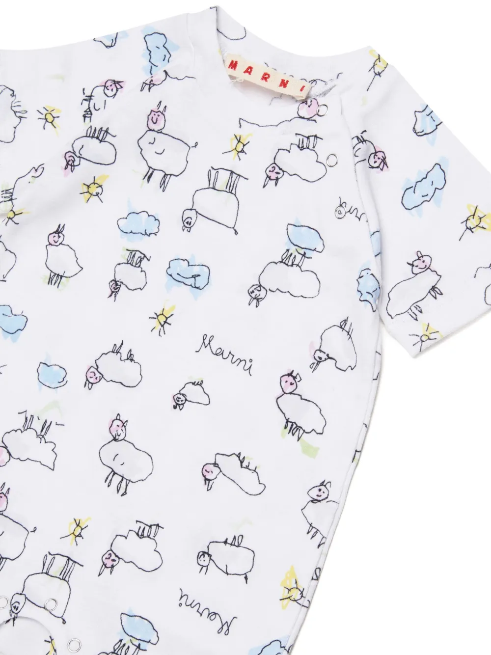 Marni Kids Babypakje met schapenprint Wit