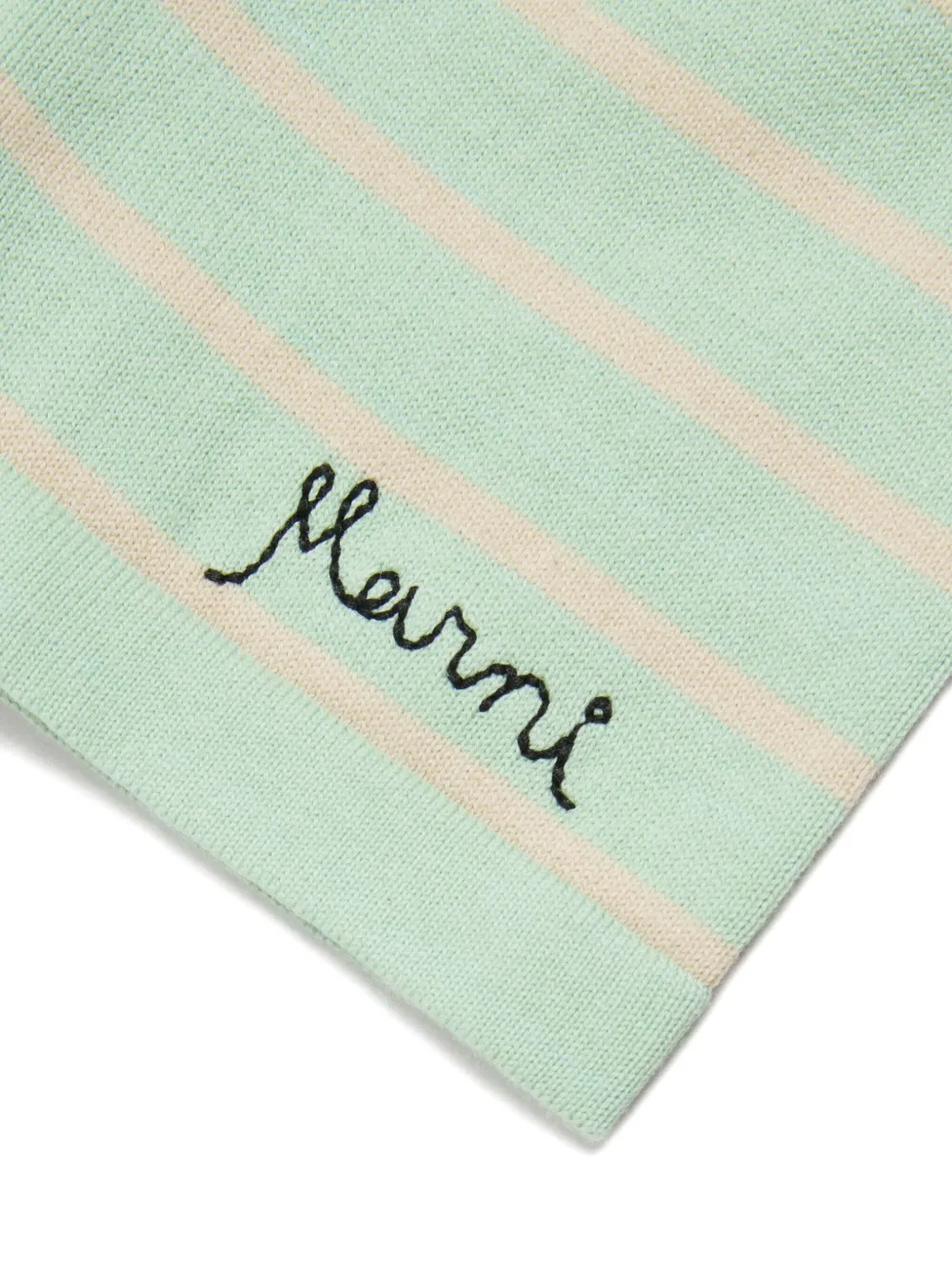 Marni Kids Gestreepte shorts met geborduurd logo Groen