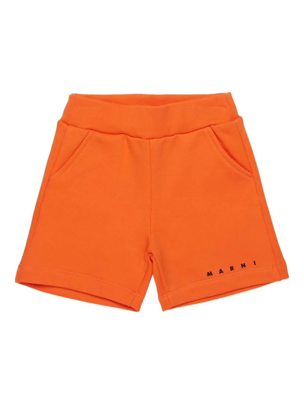 Marni Logo-detail Shorts In Orange