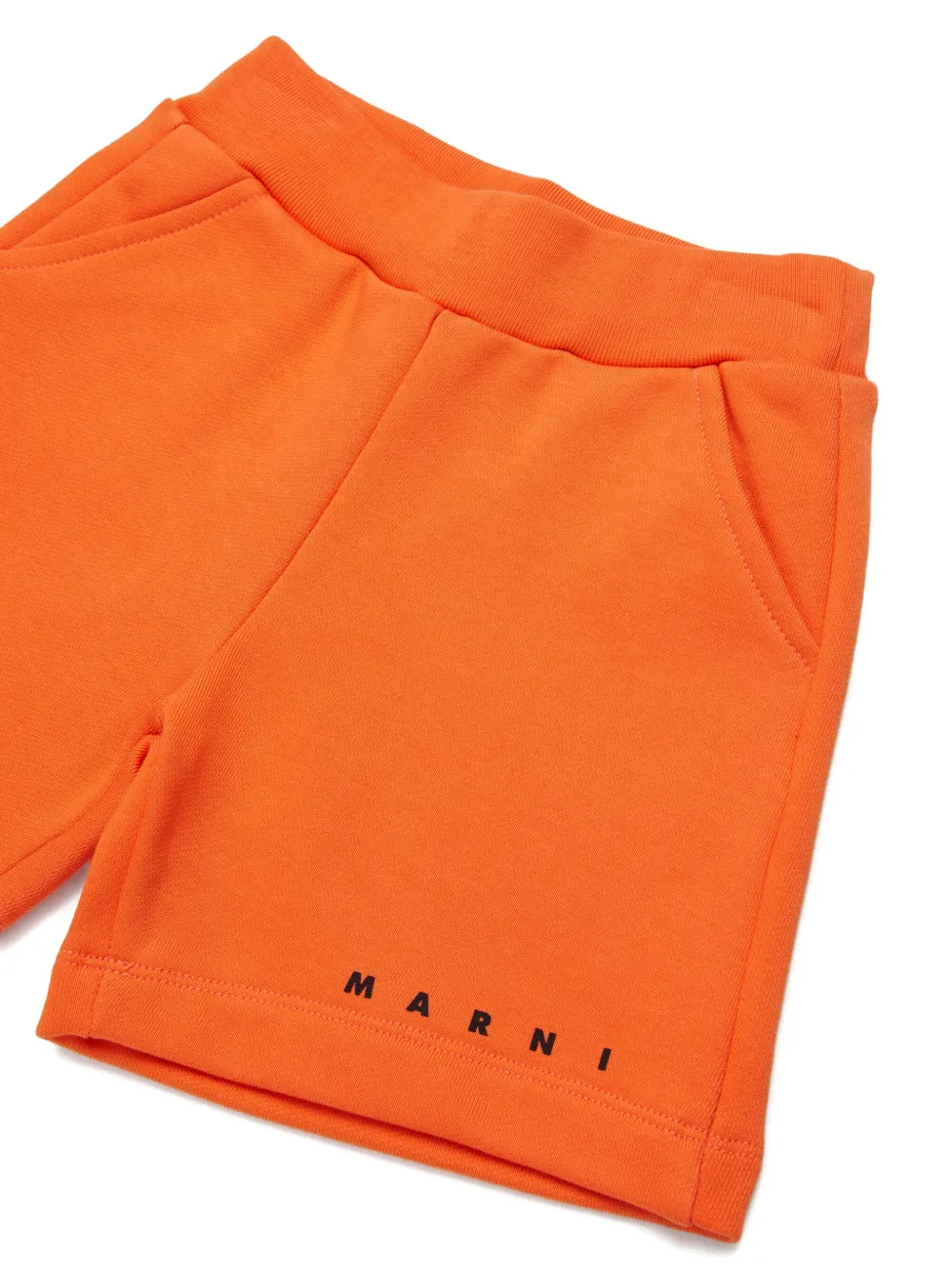 Marni Logo-detail Shorts In Orange