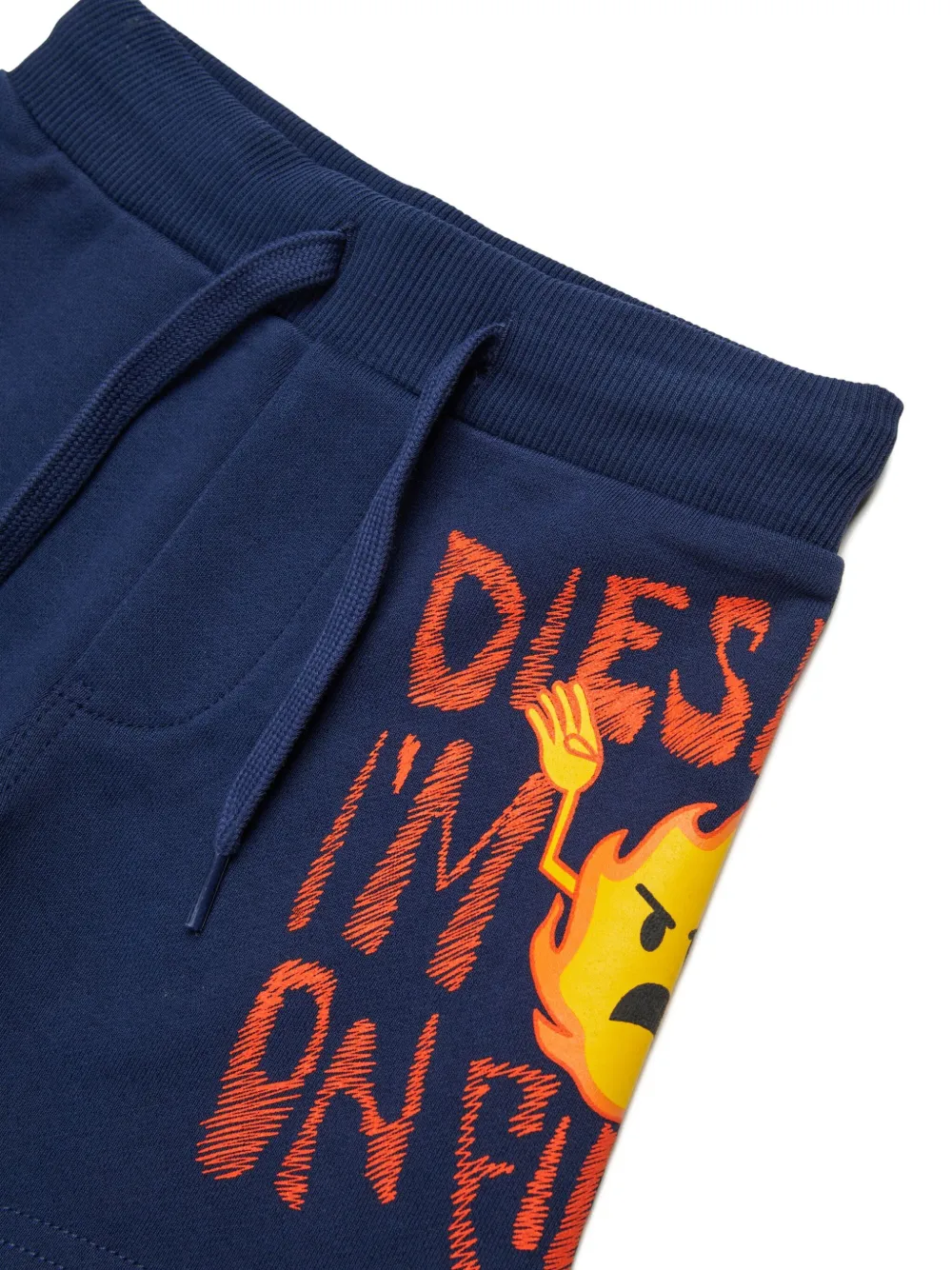 Diesel Kids Pendb shorts met grafische print Blauw