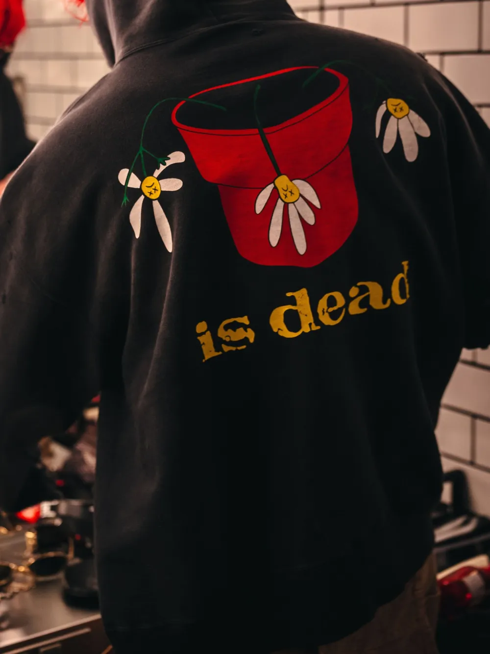 SAINT MXXXXXX x De La Soul gerafelde grafische hoodie Grijs