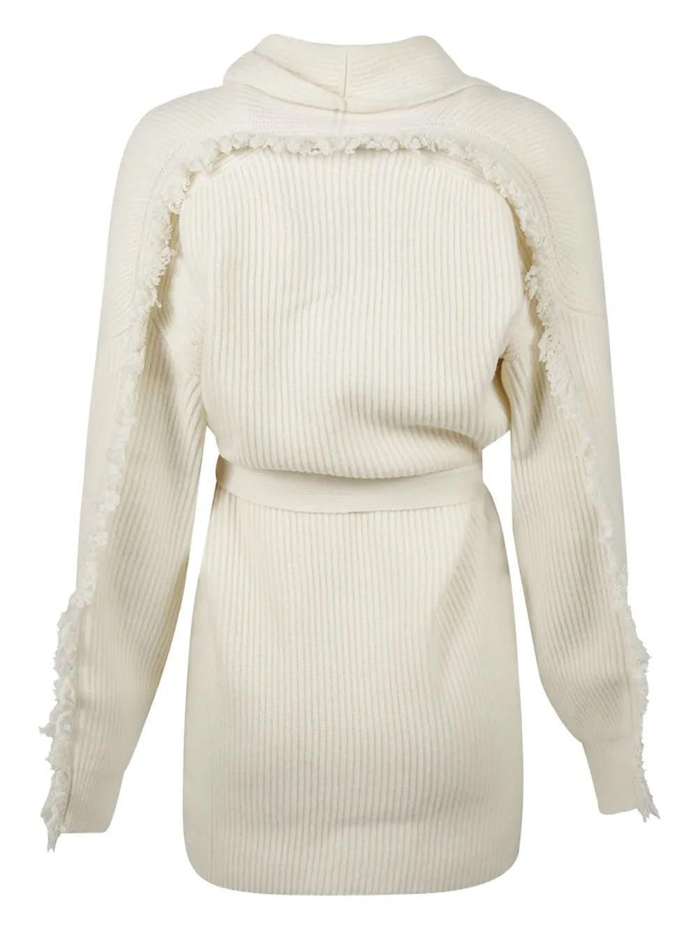 Drumohr Fringed Belted Cardigan In Neutral