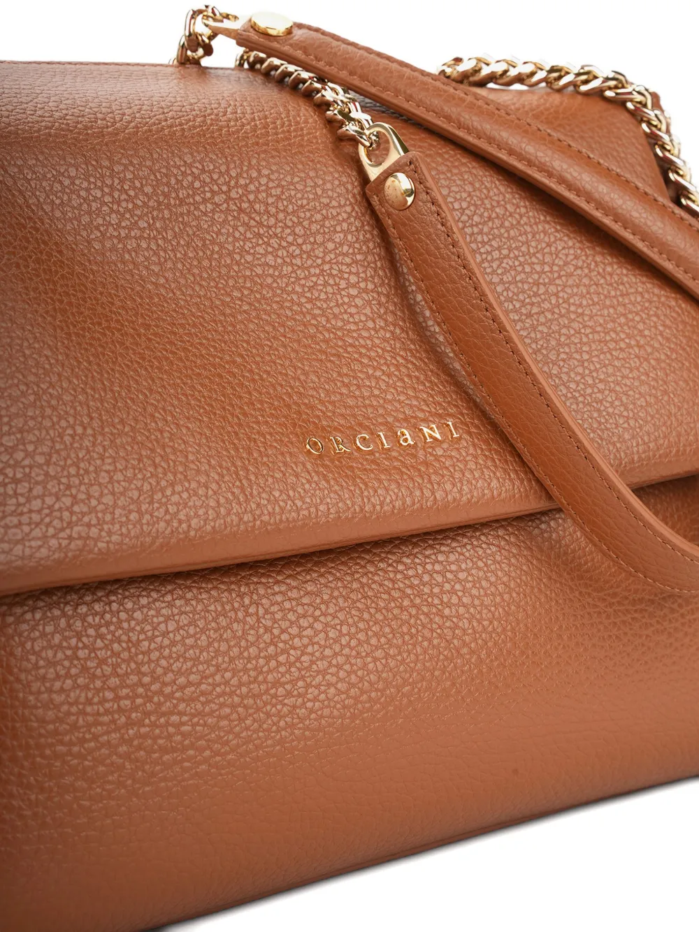 Orciani Sveva schoudertas met kettinghengsel Bruin