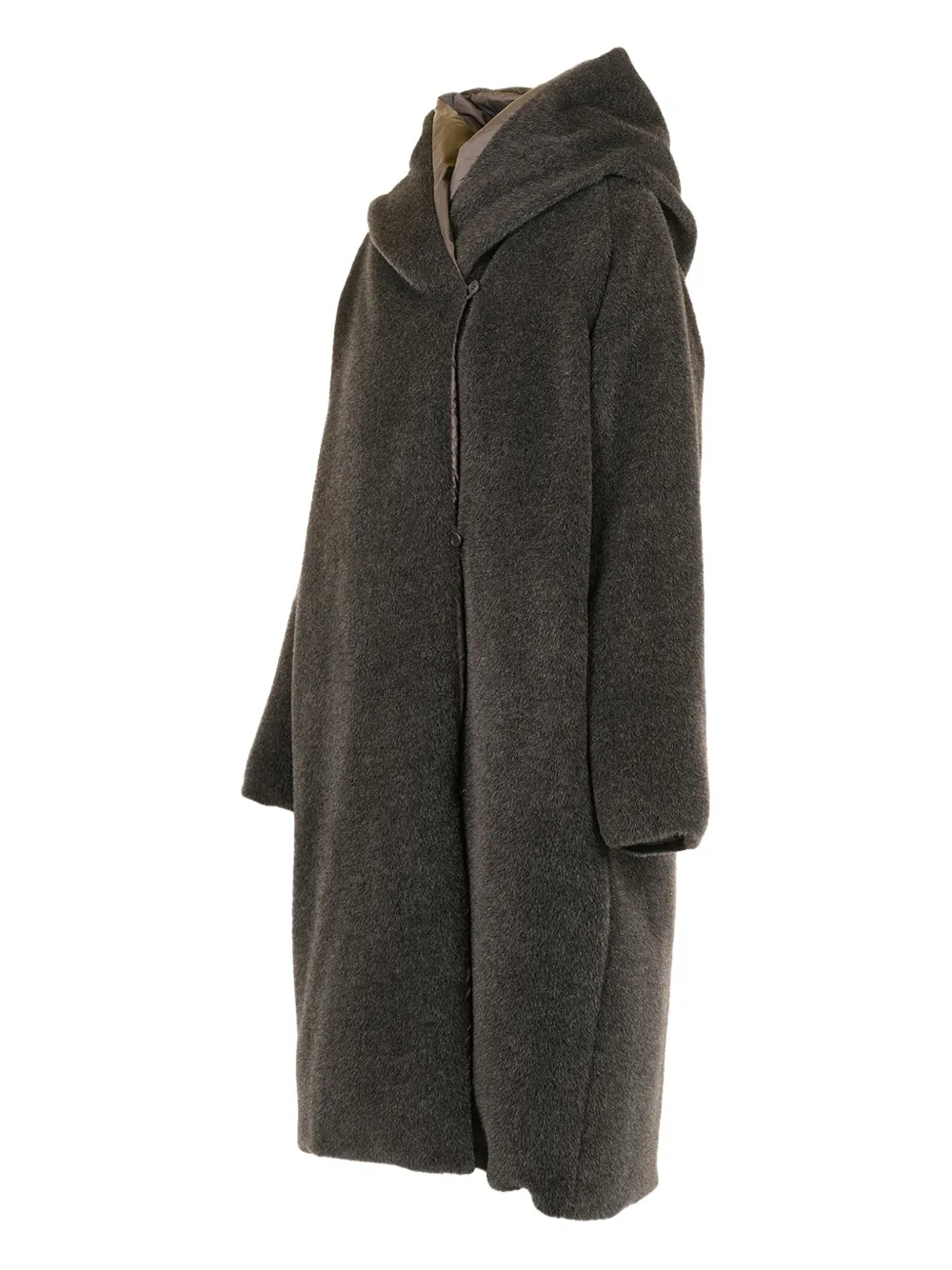 Max Mara Hooded Coat In Gray