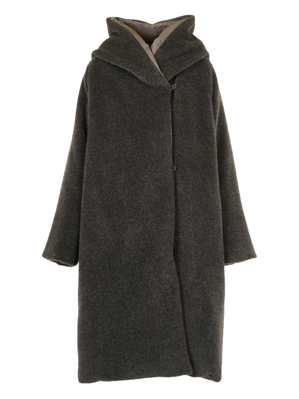 Max Mara Hooded Coat In Gray