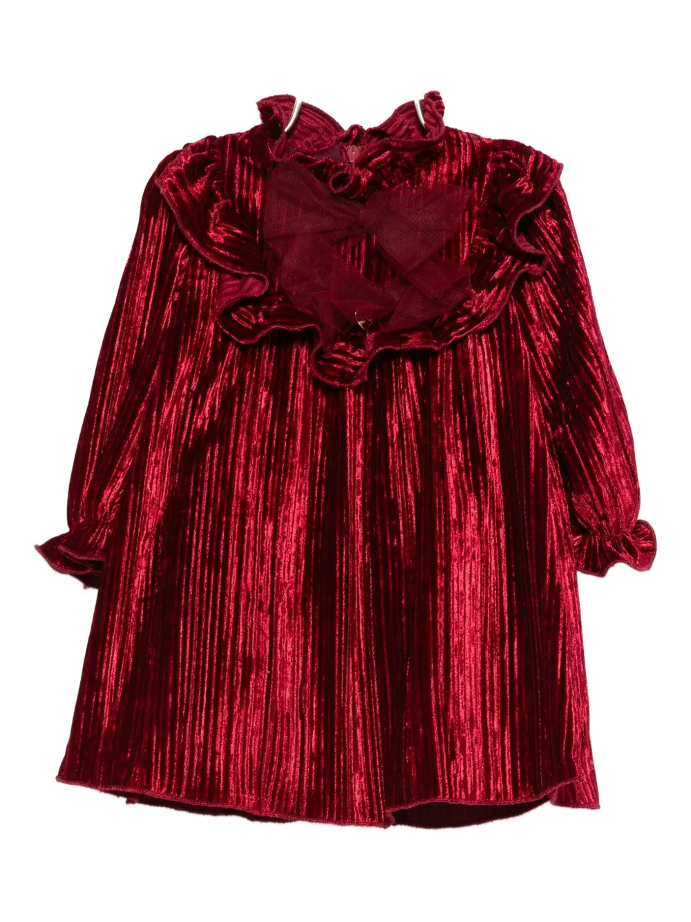 Le Bebé Enfant ruffled plissé dress - Rosso