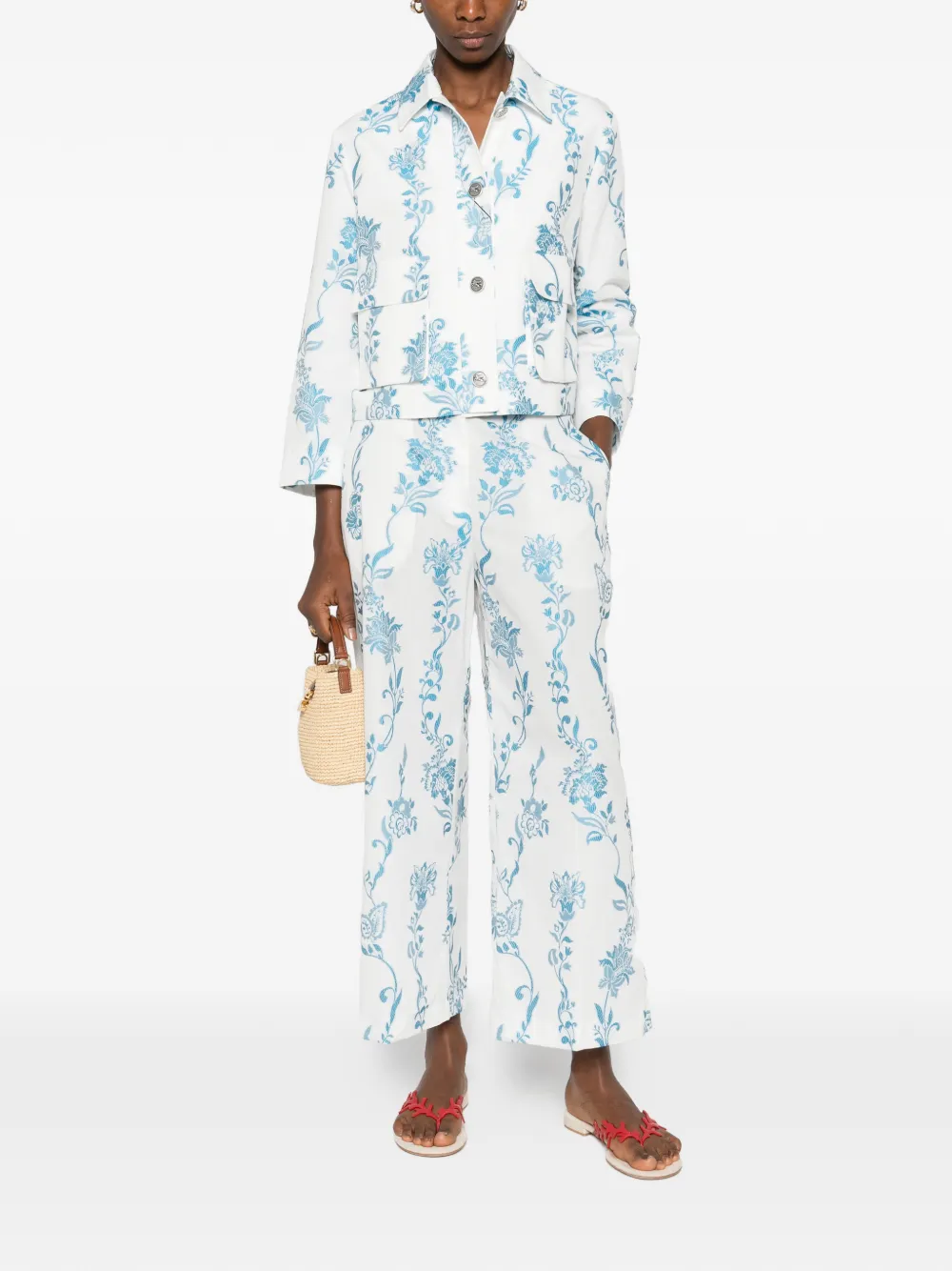 ETRO Broek met bloemen - Wit