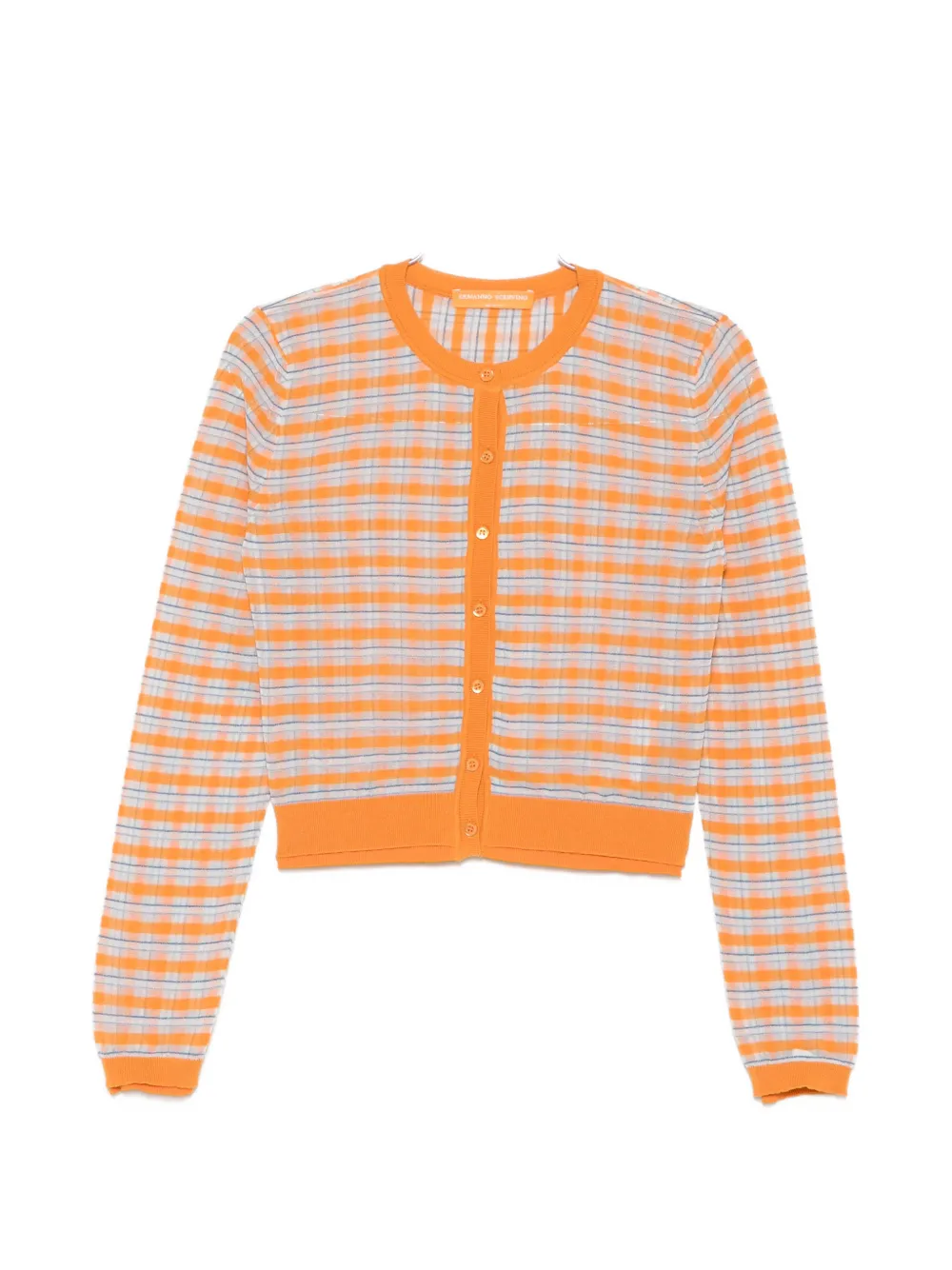 Ermanno Scervino check-pattern cropped cardigan - Arancione