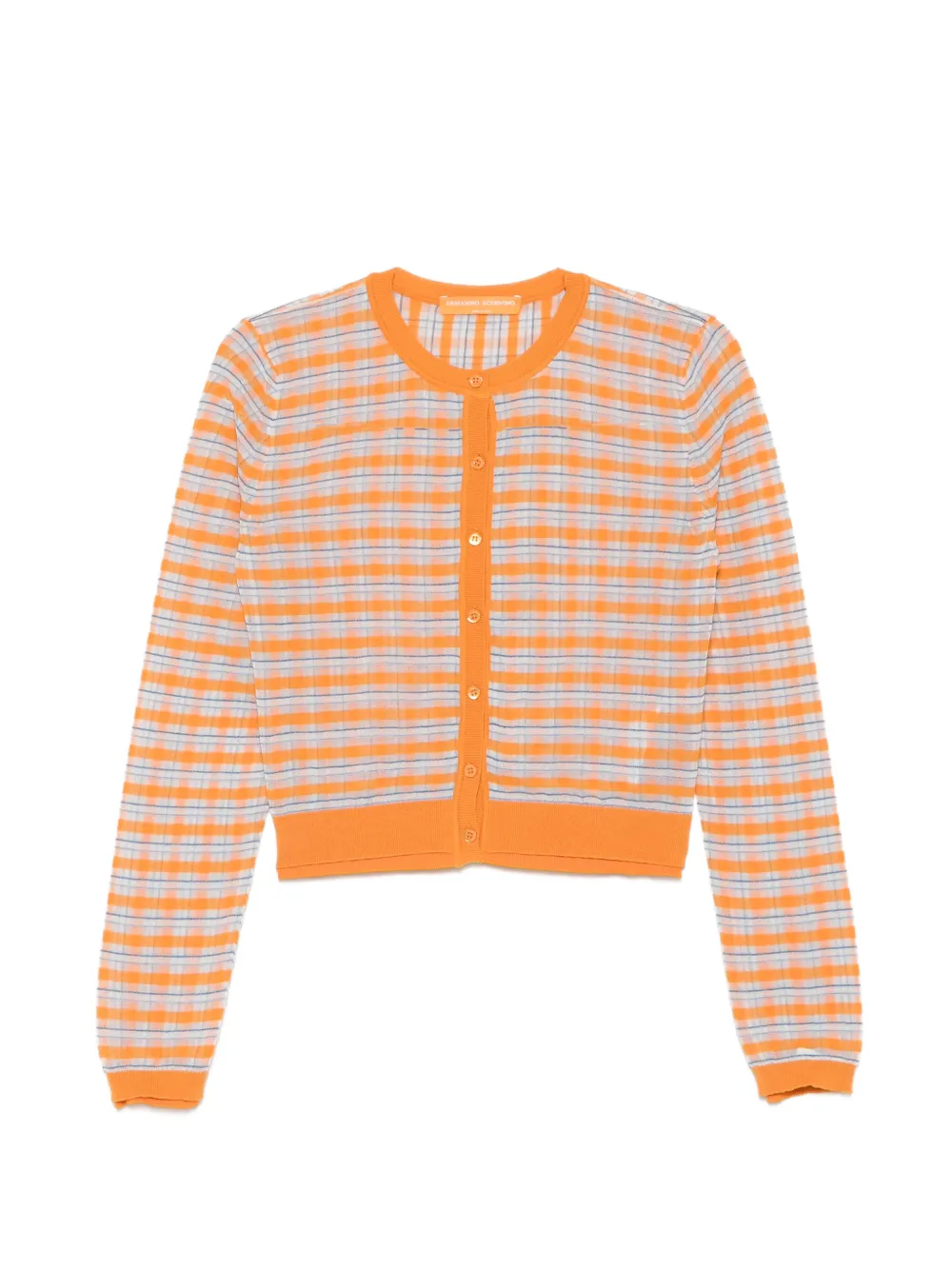 Ermanno Scervino check-pattern cropped cardigan - Orange