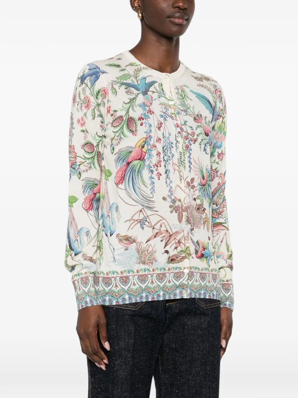  Etro Floral-patterned Cardigan - Neutrals 