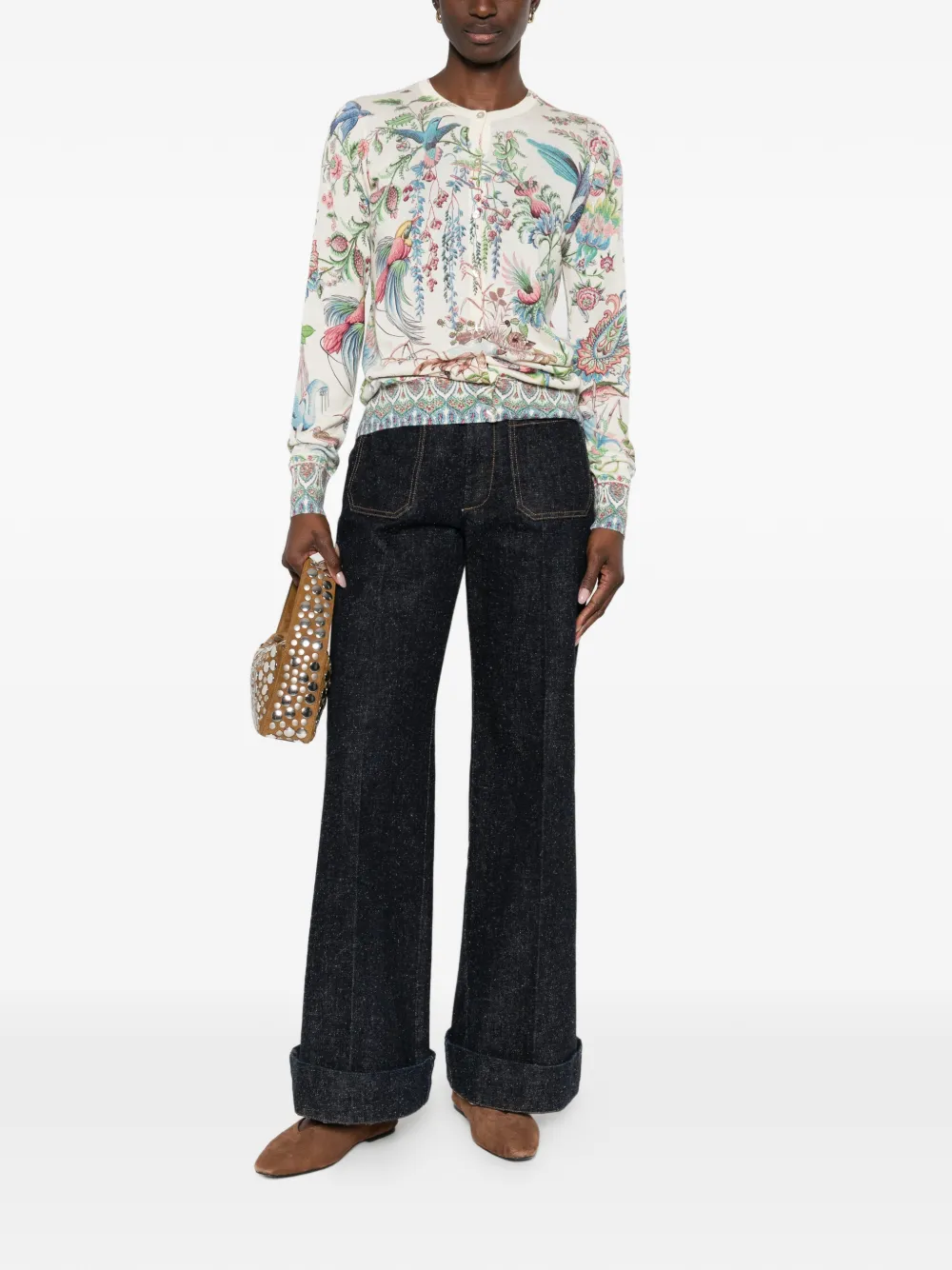 Etro Floral-patterned Cardigan - Neutrals 