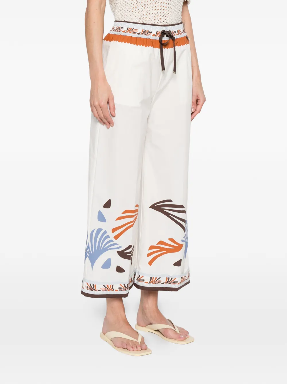  Herno Printed Drawstring Trousers - White 
