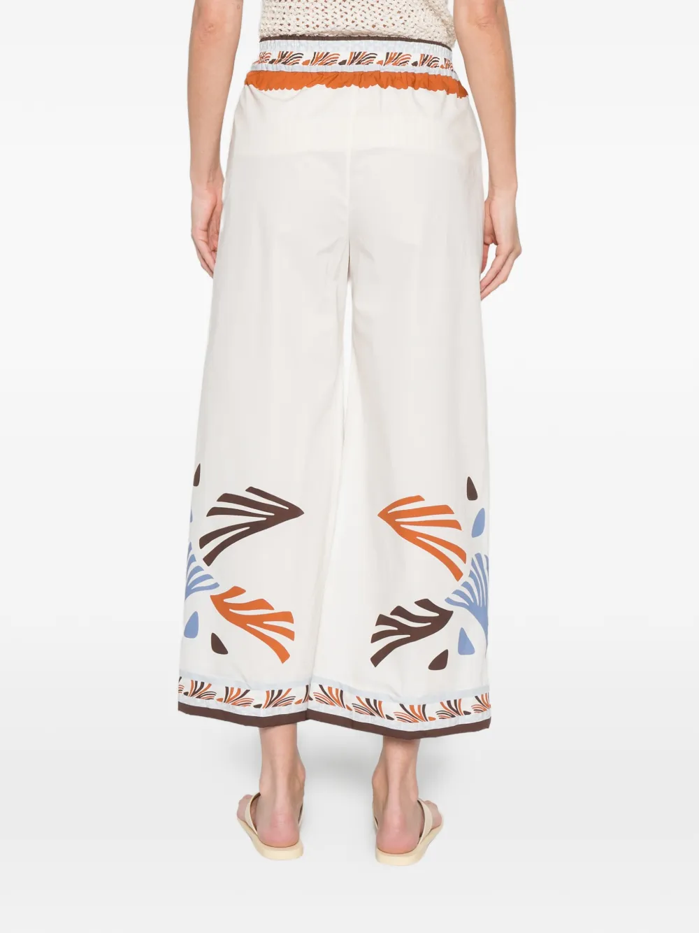 Herno Broek met trekkoord en print Beige