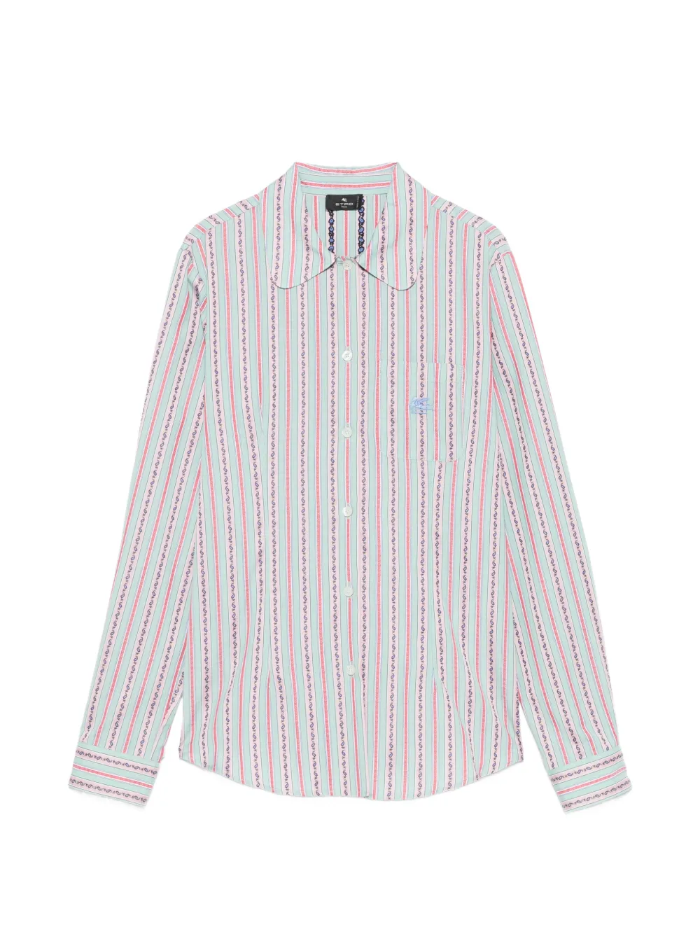 ETRO striped long-sleeve shirt - Verde