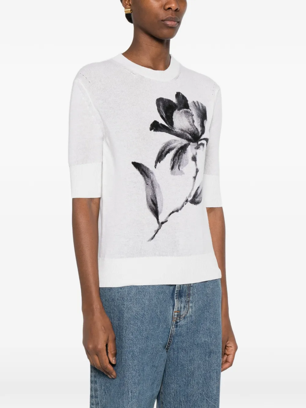  Ermanno Scervino Floral T-shirt - White 