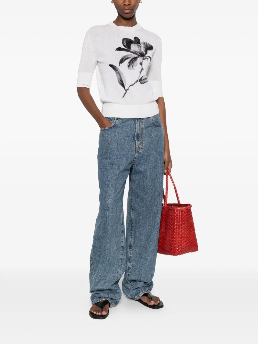  Ermanno Scervino Floral T-shirt - White 
