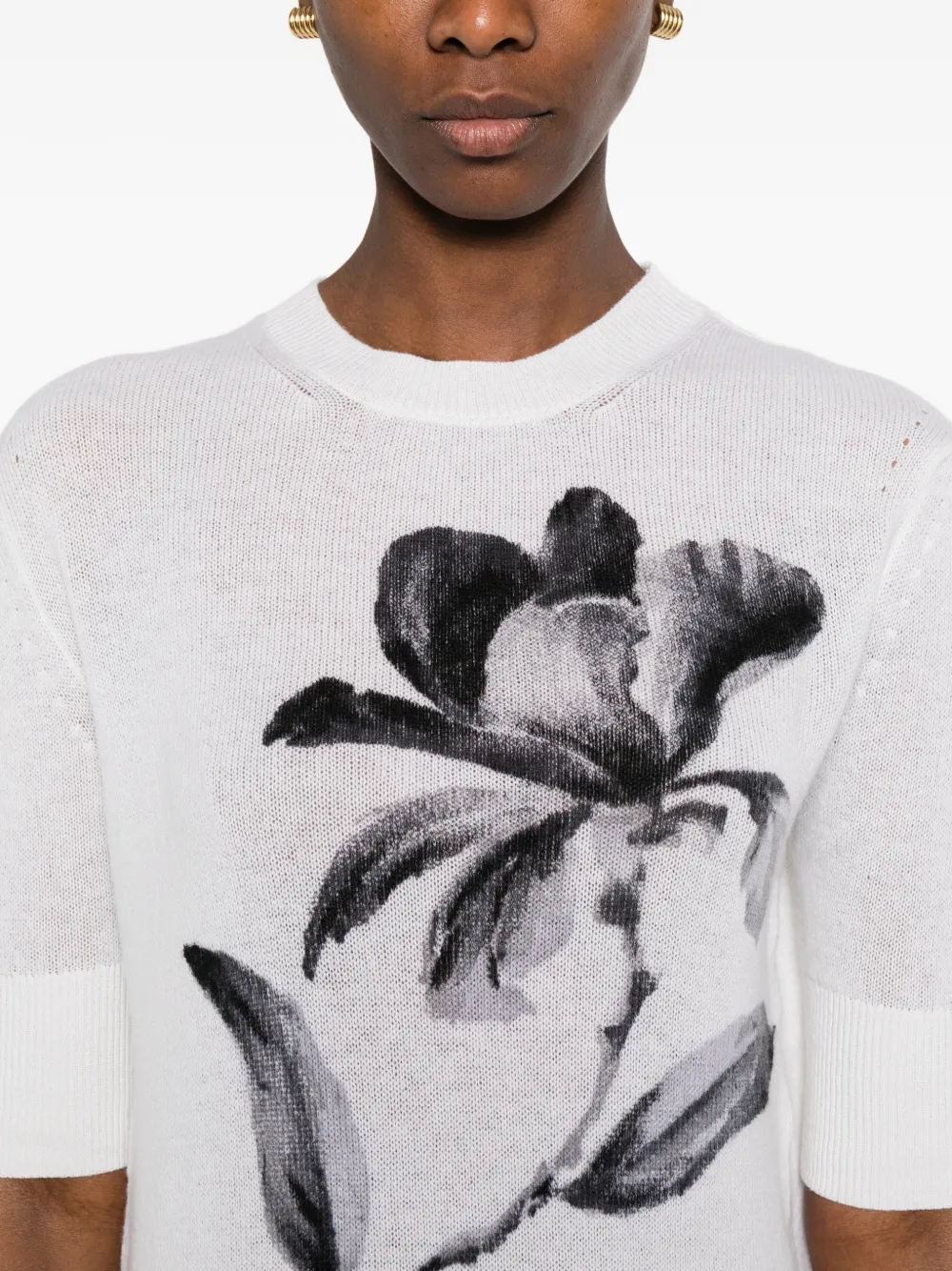 Ermanno Scervino T-shirt met bloemenprint Wit