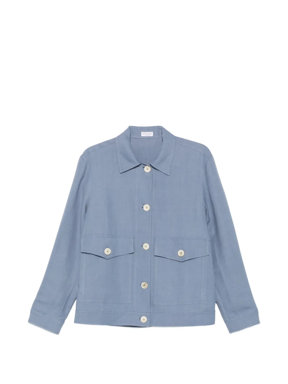 Brunello Cucinelli button-up flap-pocket overshirt - Blu