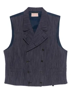 Fumito Ganryu Quilted Fitted Gilet | Purple | FARFETCH ID