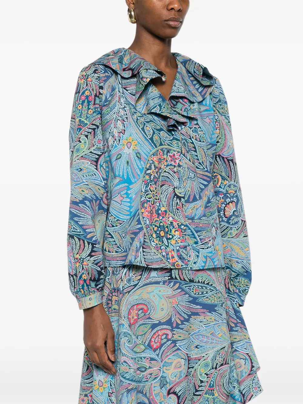 ruffled floral shirt