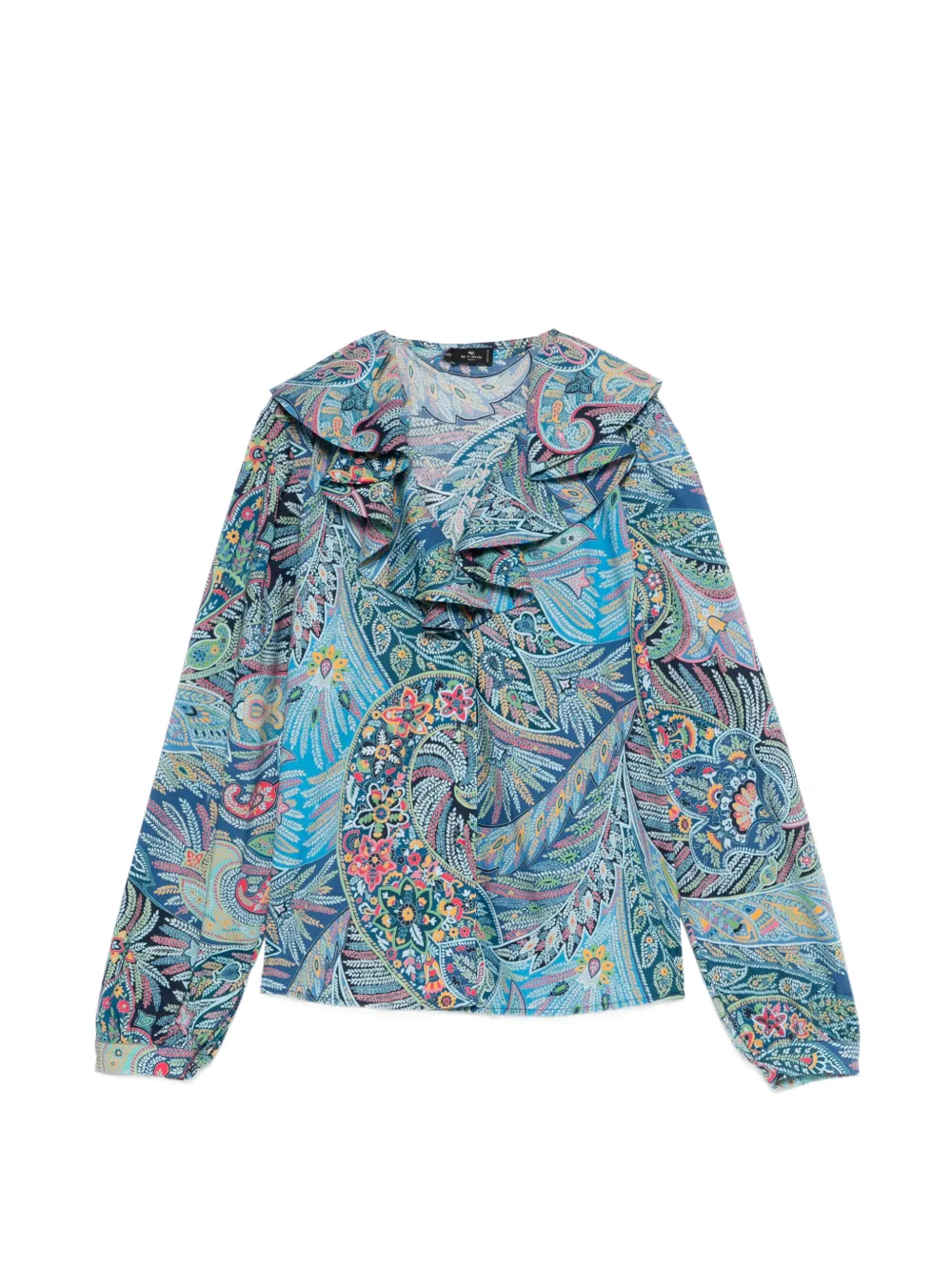 ETRO ruffled floral shirt - Blu