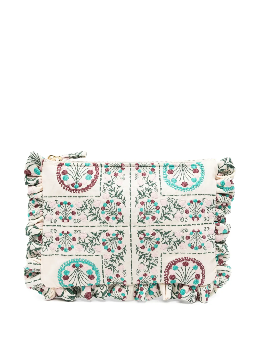 La DoubleJ Florette Tiles jacquard clutch bag - Toni neutri