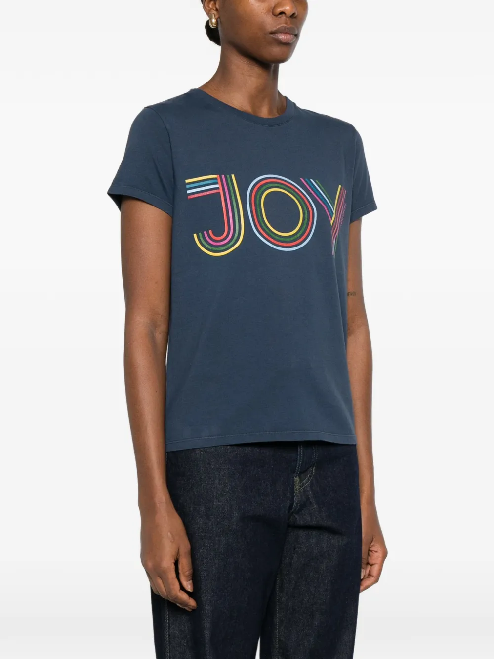 La DoubleJ Grafisch T-shirt Blauw