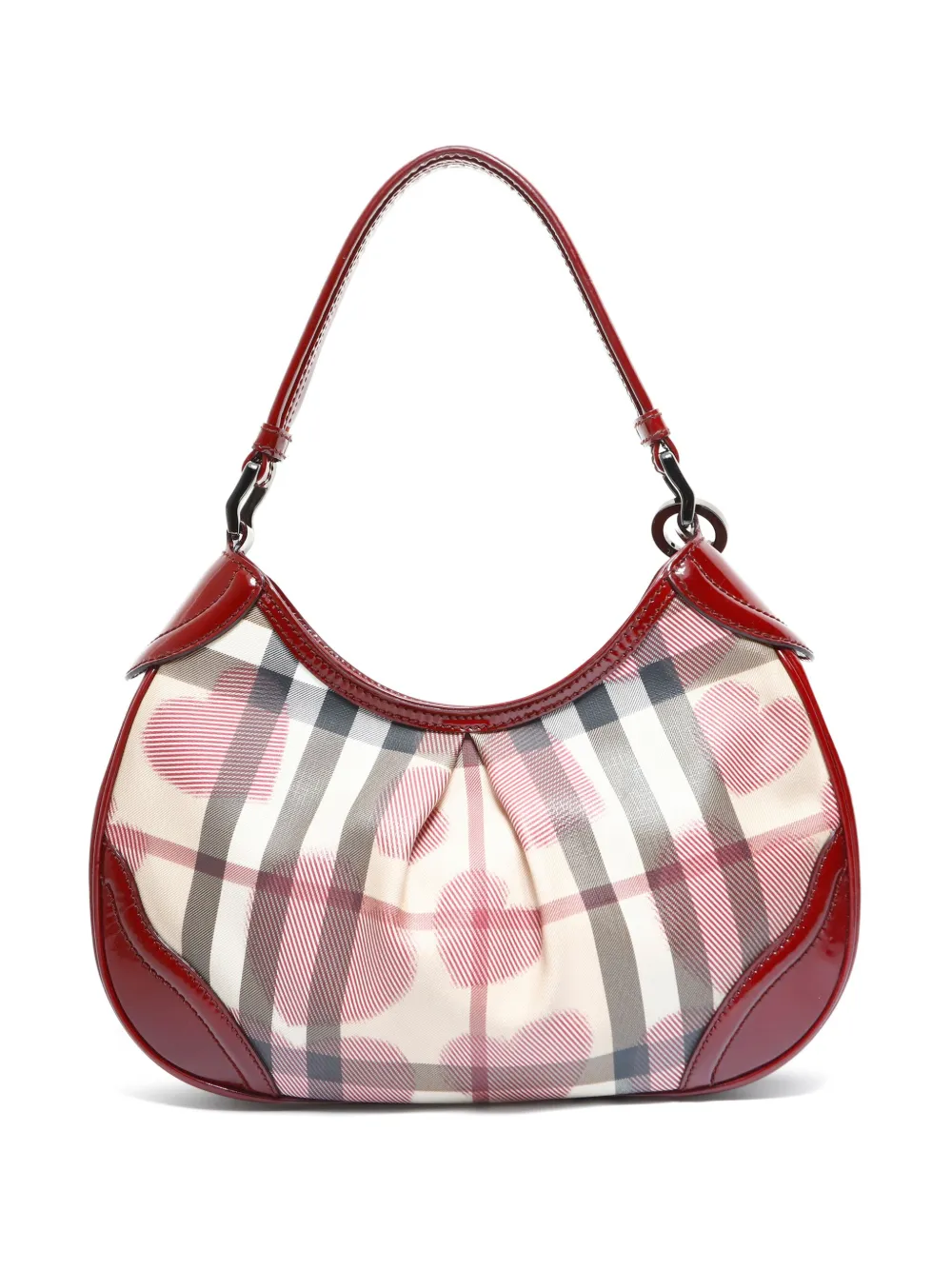 Burberry Pre-Owned 2000-2015 tartan heart charm shoulder bag - Beige