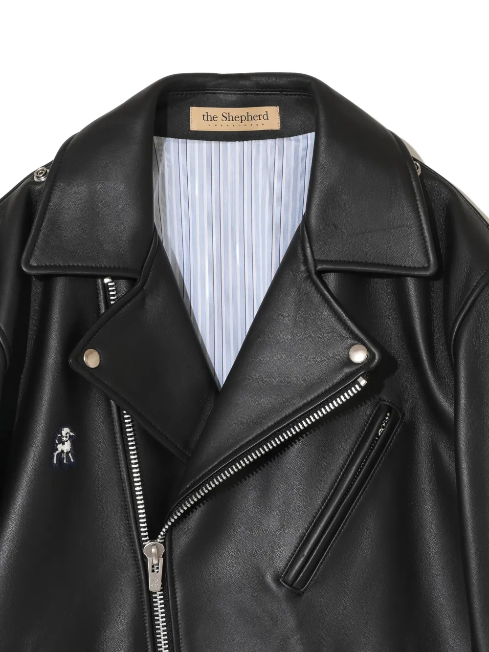 Undercover Leren bikerjack Zwart