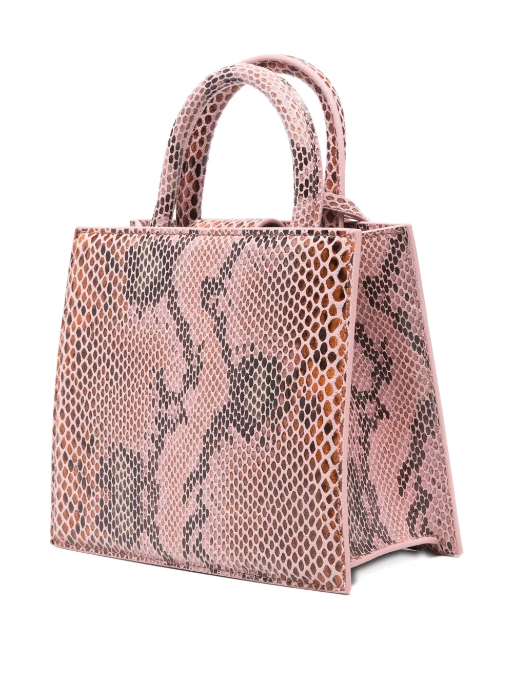 Mc2 Saint Barth Pink Snakeskin-effect Shop Bag Mini In Pink