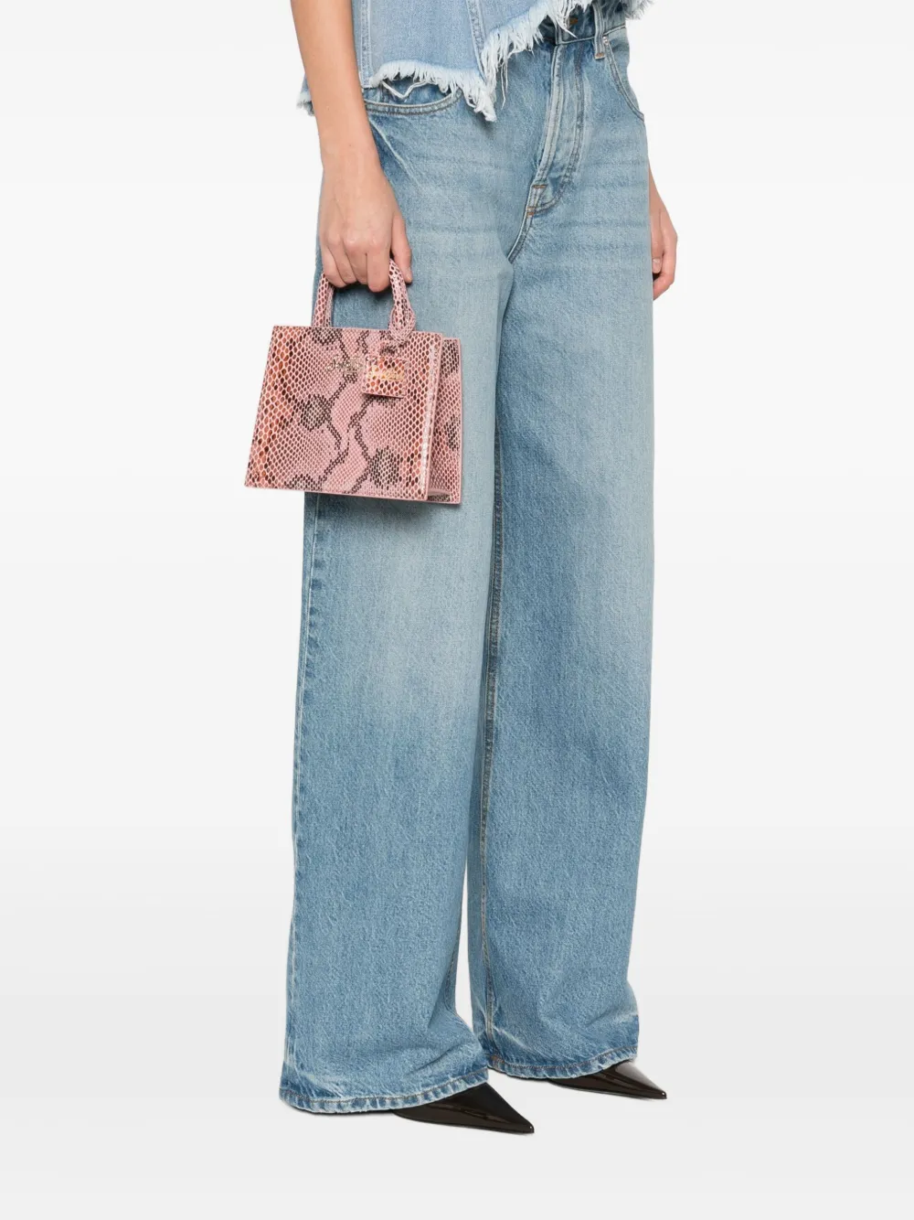 MC2 Saint Barth Leren shopper - Roze