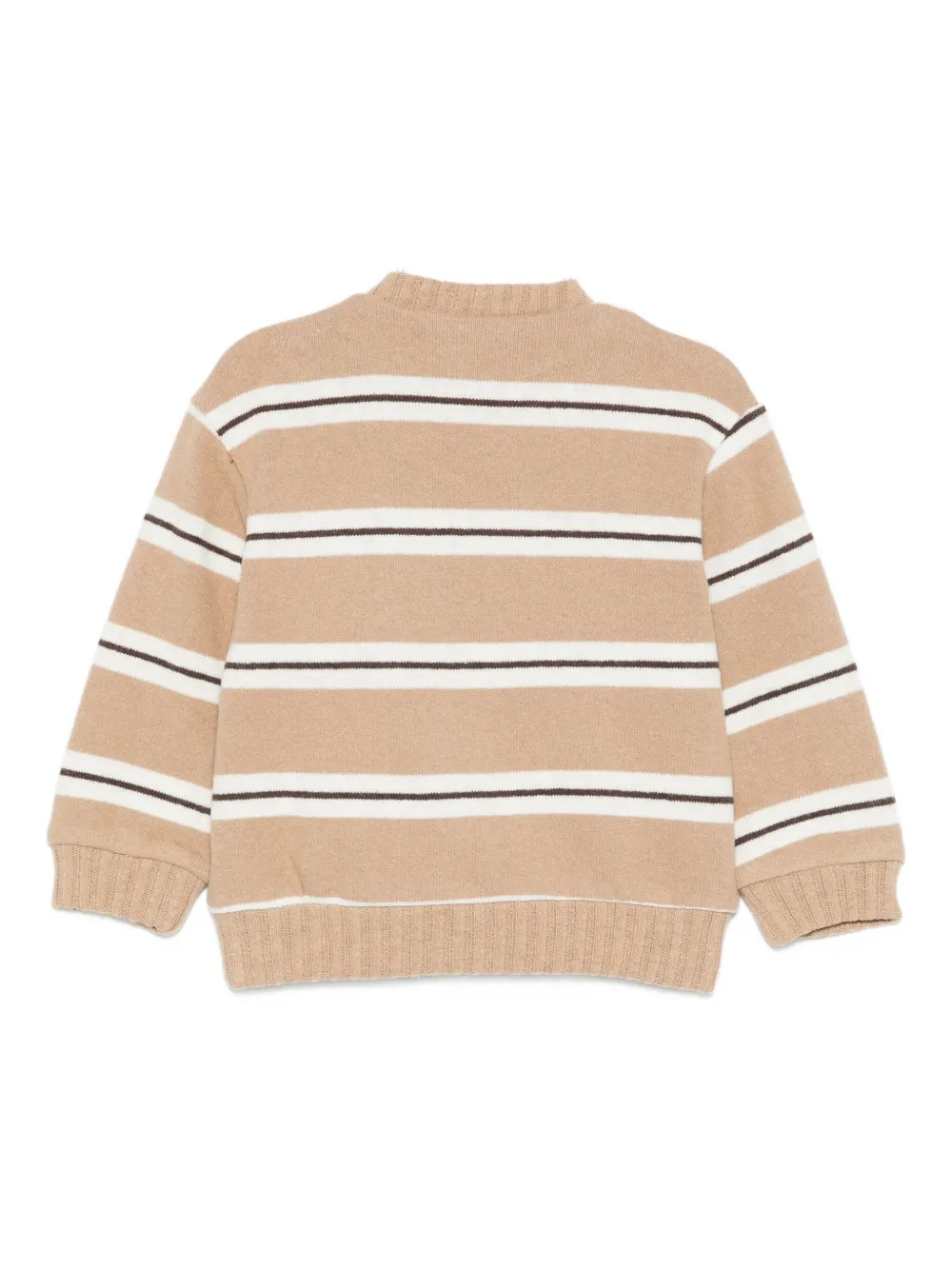 Miss Grant Striped Pocket Crew-neck Sweater In Neutral