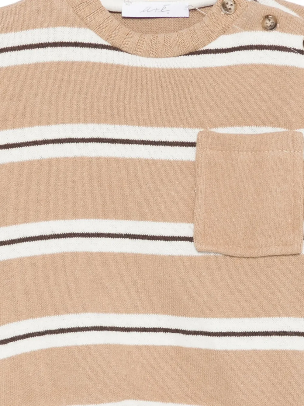 Miss Grant Striped Pocket Crew-neck Sweater In Neutral