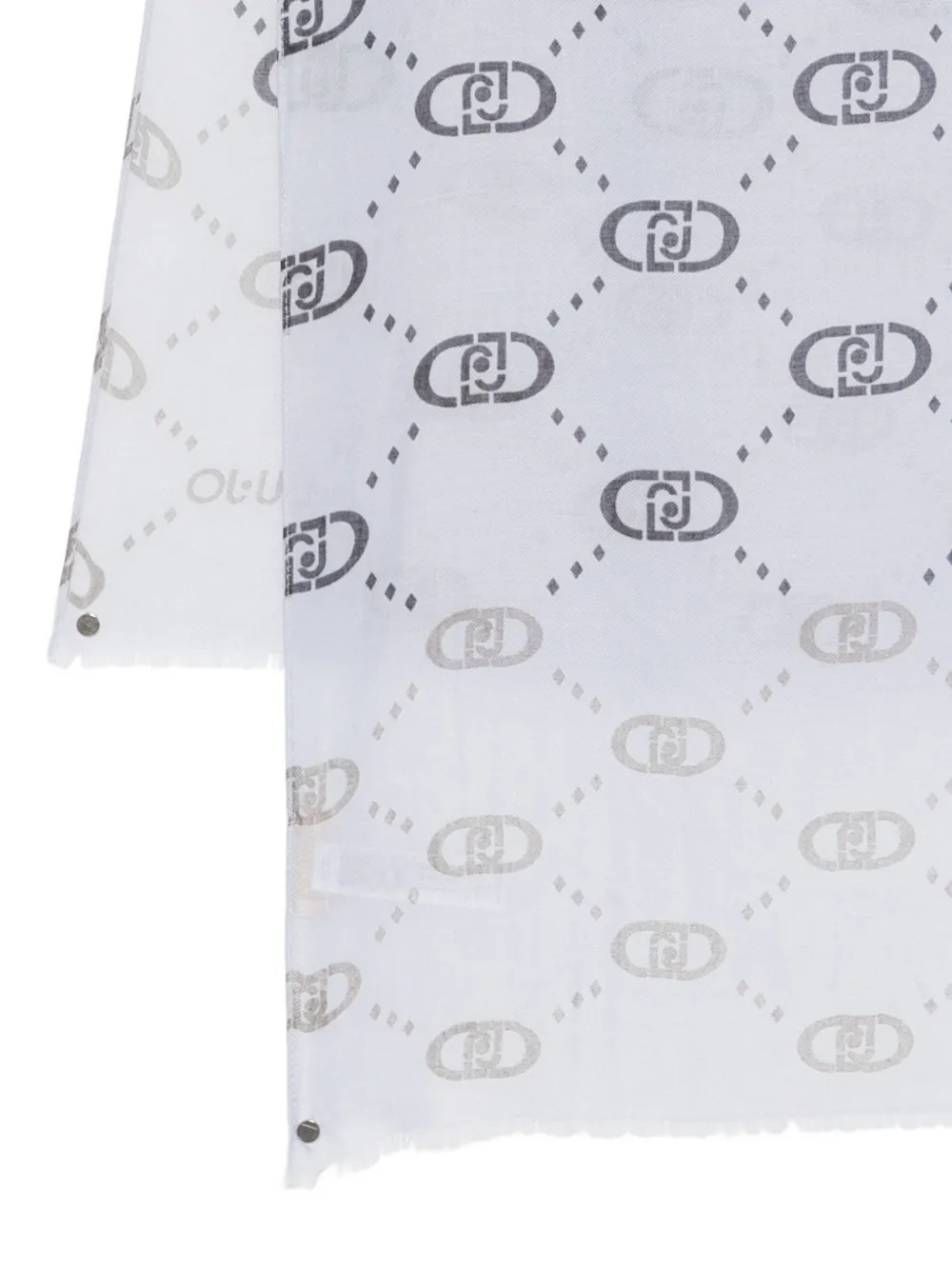 LIU JO logo-pattern scarf - Blauw