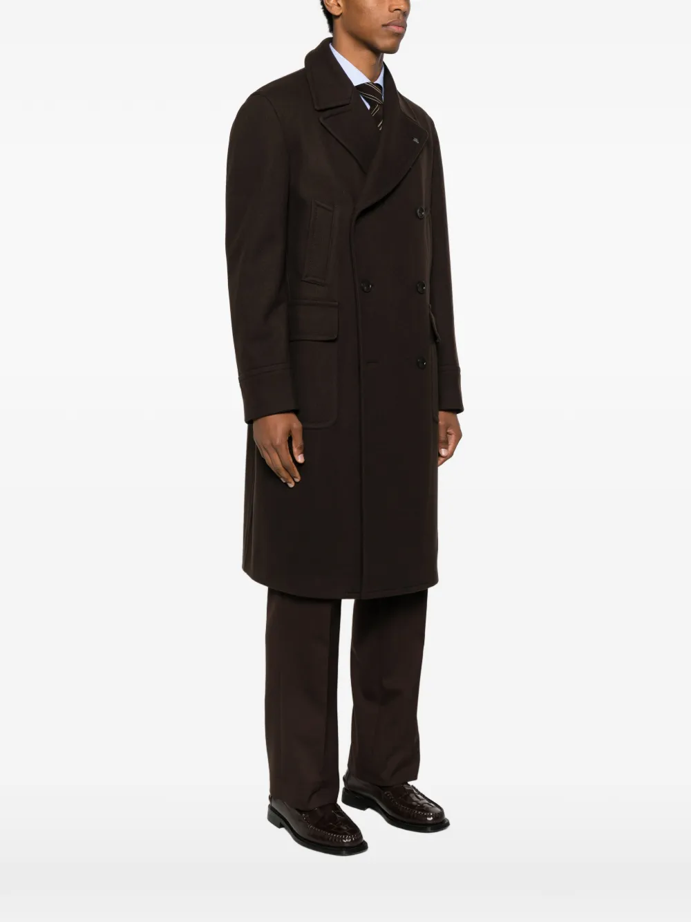 Tagliatore Sherry Double-breasted Coat In Burgundy