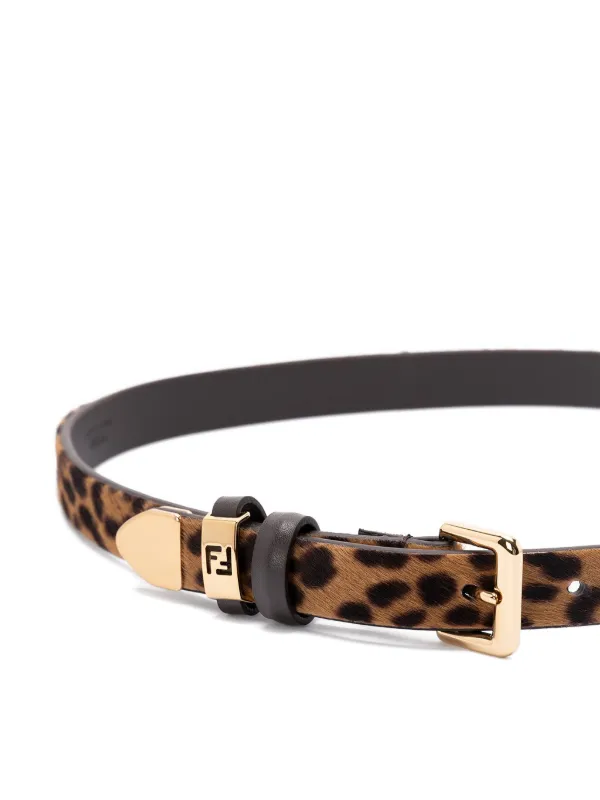 FENDI Forever Fendi Leopard Belt | Brown | FARFETCH SK display picture 1