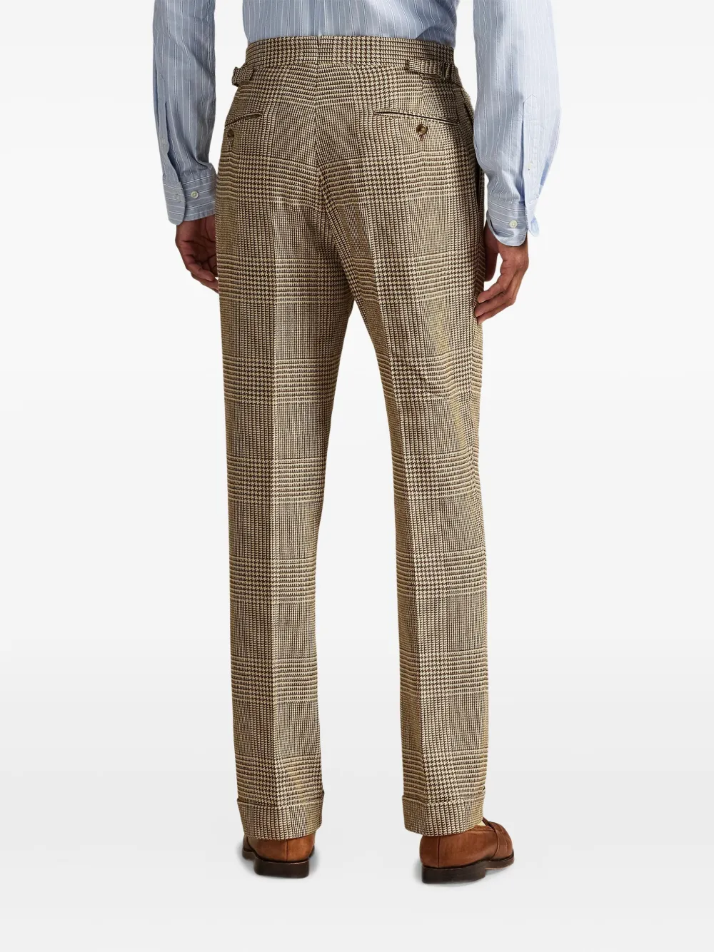 Polo Ralph Lauren Geplooide geruite broek Beige