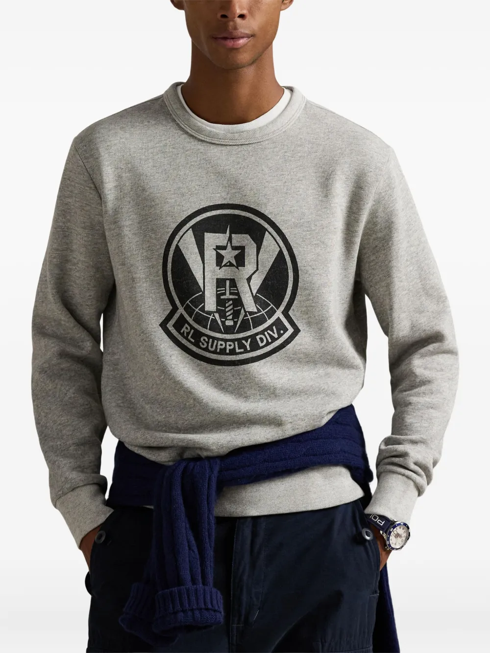 Polo Ralph Lauren Long-sleeve Crew-neck Sweatshirt In Neutral